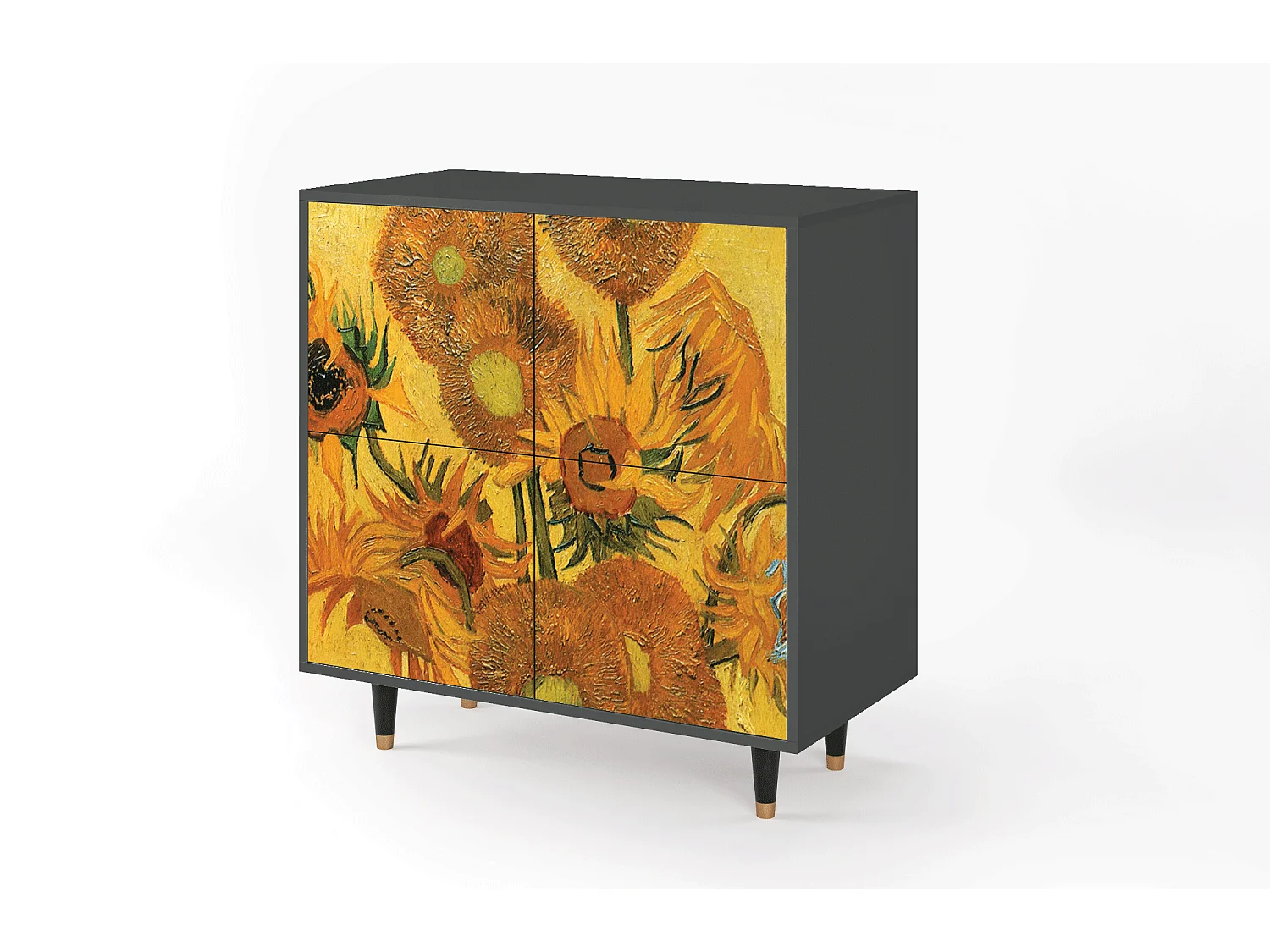 Kredens - 94x96x48 cm - BS3 - Sunflowers, Antracyt