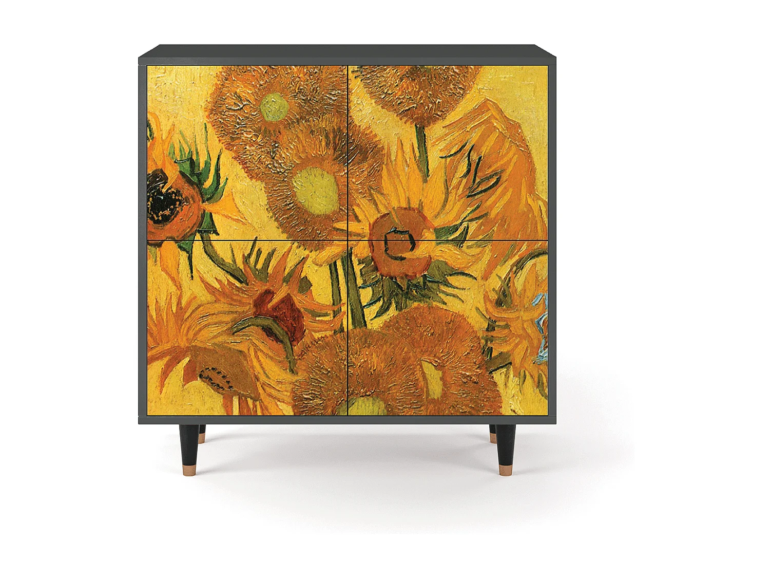 Sideboard - 94x96x48 cm - BS3 - Sunflowers, Anthrazit