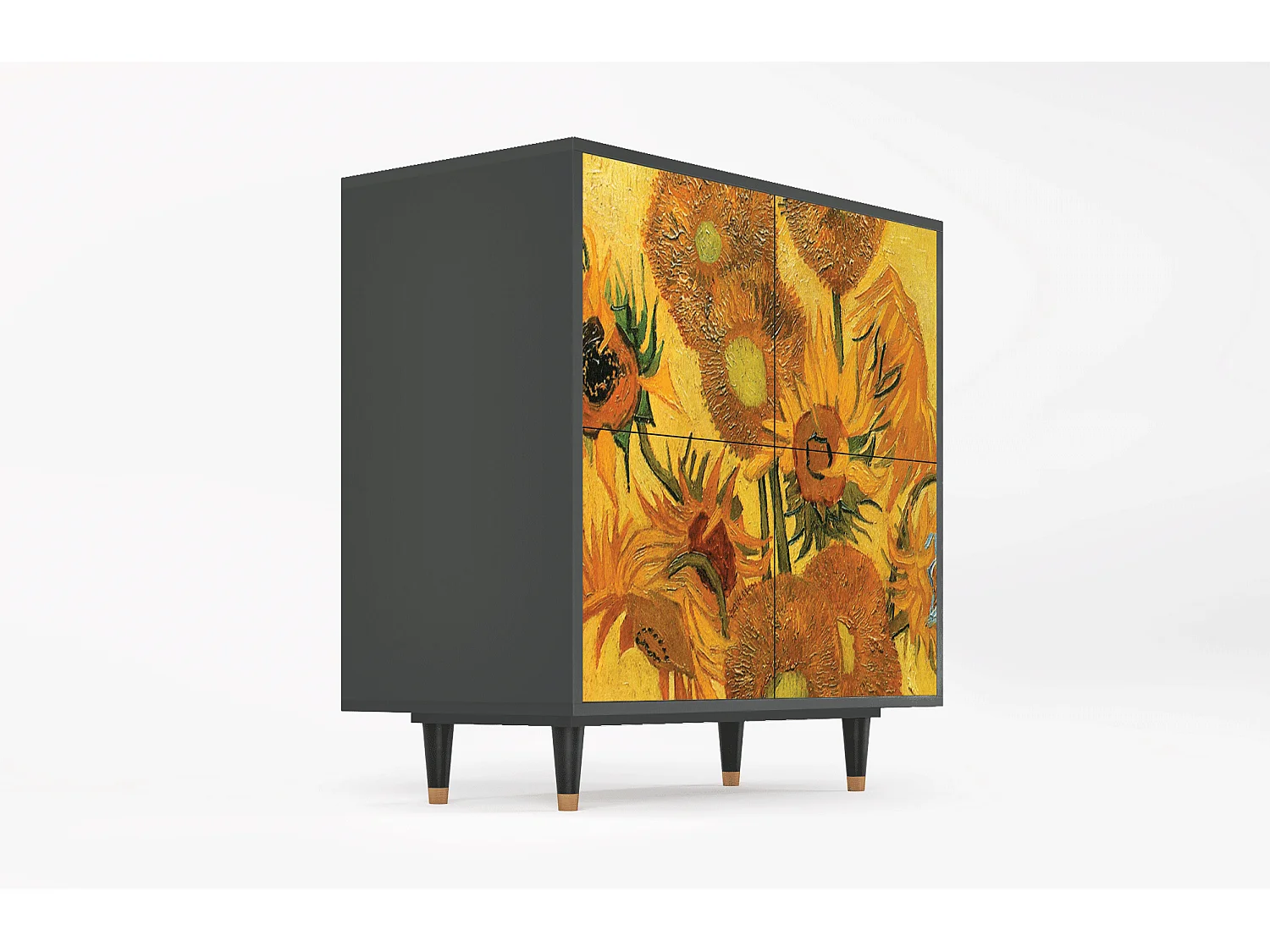 Sideboard - 94x96x48 cm - BS3 - Sunflowers, Anthrazit