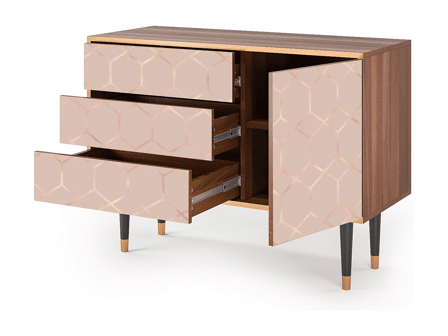 Credenza - 115х84х41 cm - S3 - Rose Honeycomb, Noce