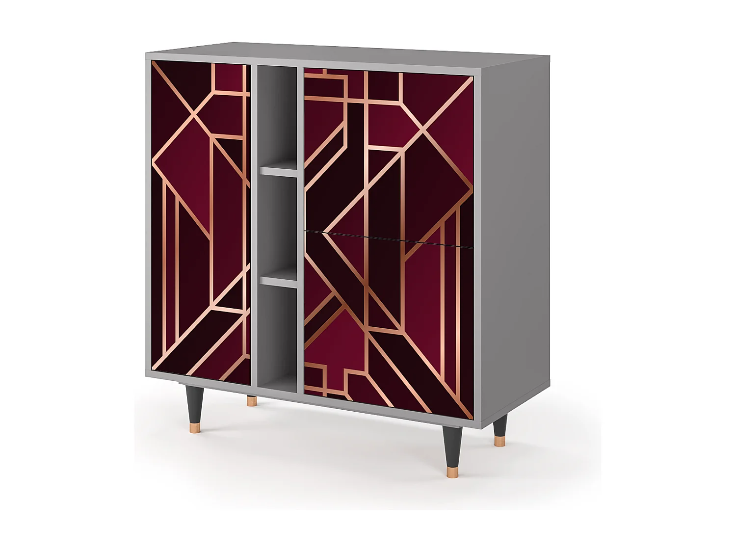 Kredens - 94х96х41 cm - BS5 - Burgundy Jewelery, Szary