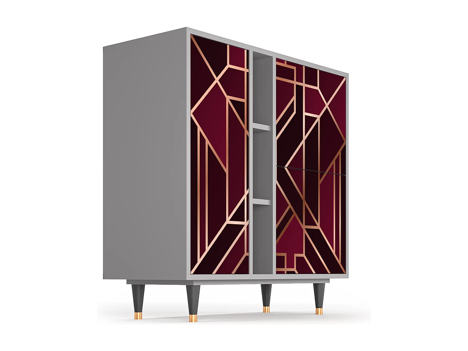 Kredens - 94х96х41 cm - BS5 - Burgundy Jewelery, Szary