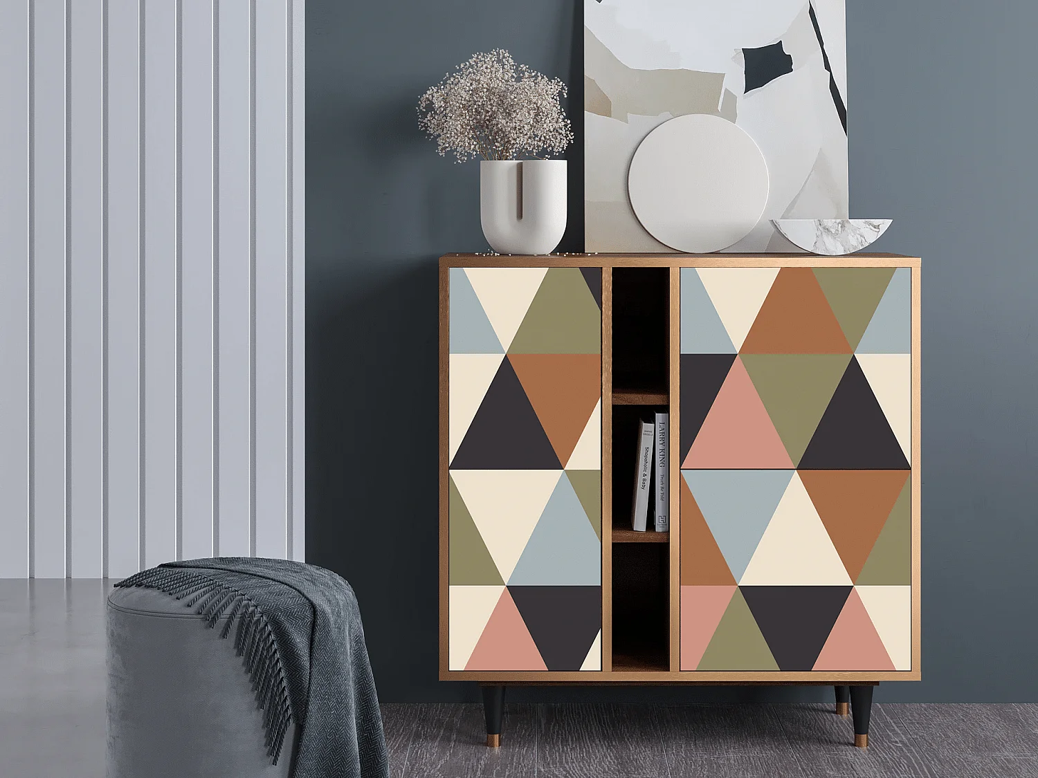 Credenza - 94х96х41 cm - BS5 - Royal Triangles, Noce