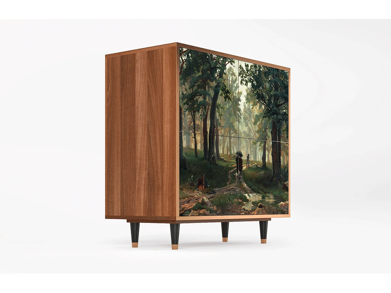 Buffet - 94x96x48 cm - BS3 -  Rain in the Oak Forest, Noyer