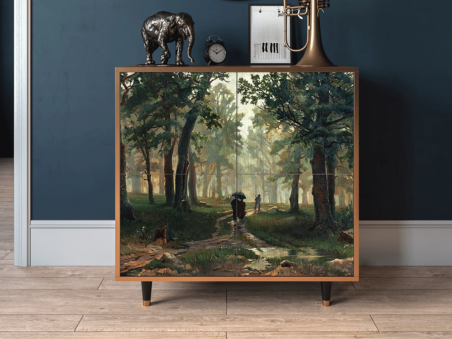 Credenza - 94x96x48 cm - BS3 -  Rain in the Oak Forest, Noce