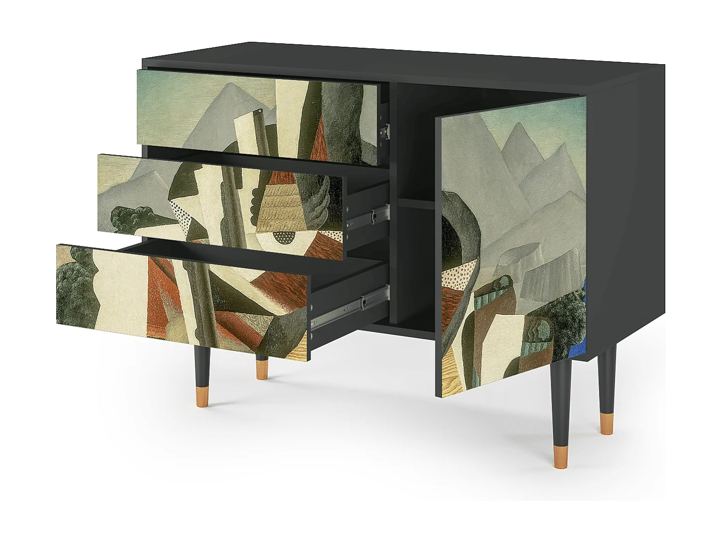 Credenza - 115х84х41 cm - S3 - The Cubist Paintings , Antracite