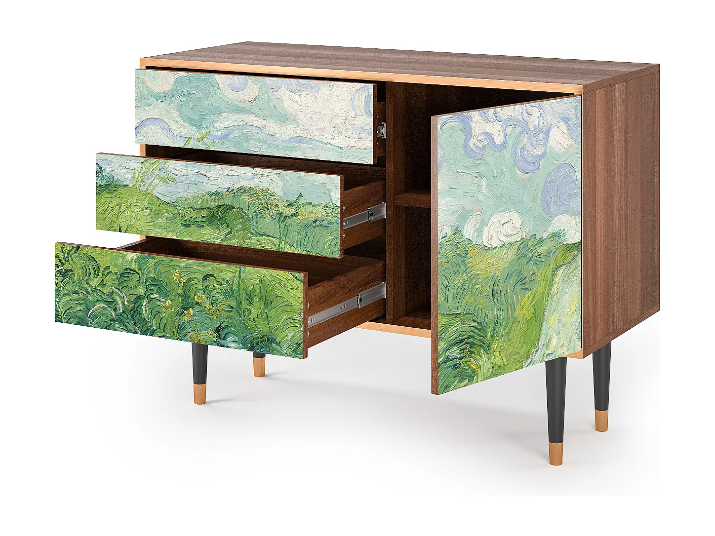 Credenza - 115х84х41 cm - S3 - Green Wheat Fields, Noce