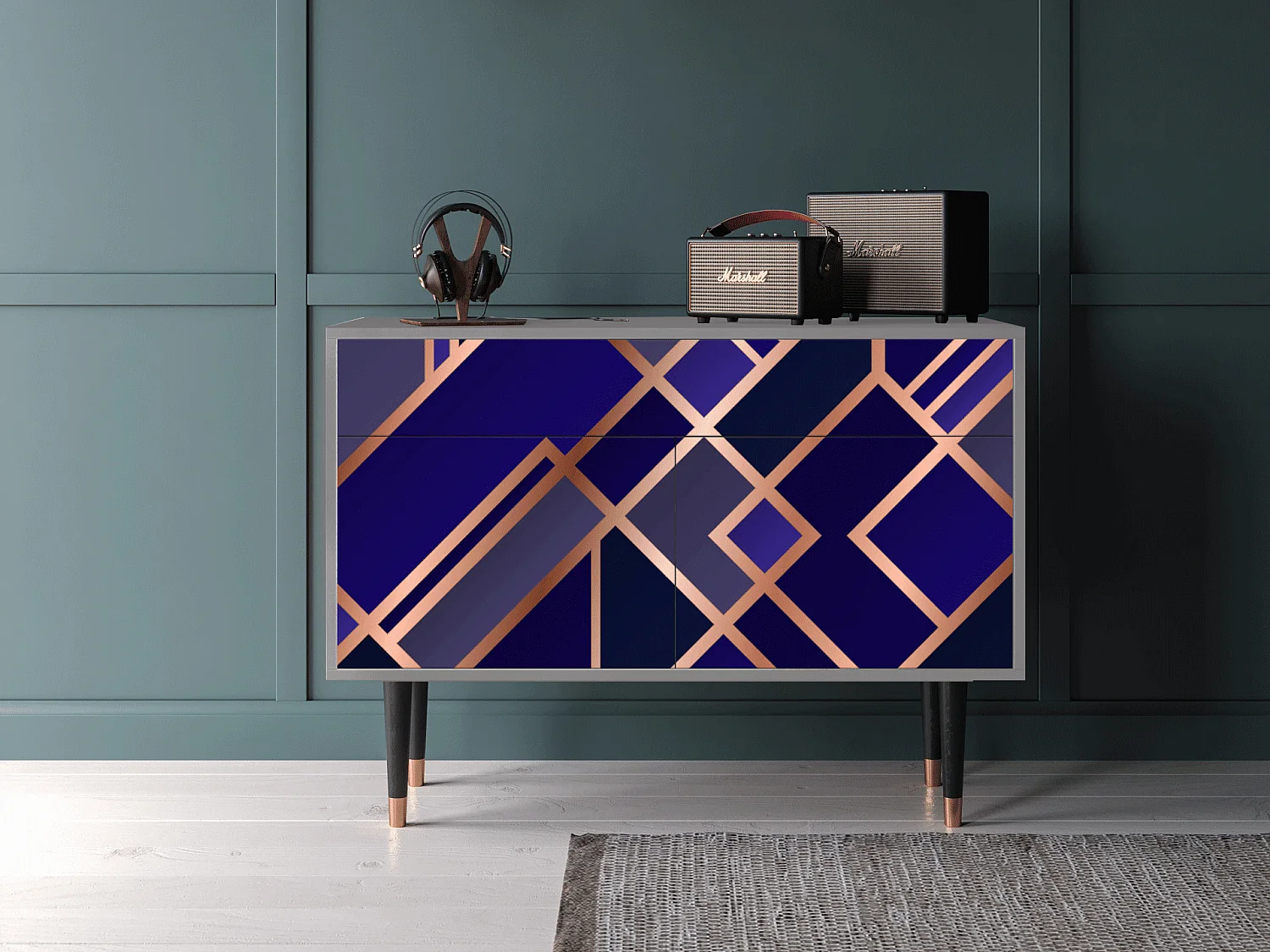 Buffet - 115x85x48 cm - BS4 - Aquamarine Getsby, Gris