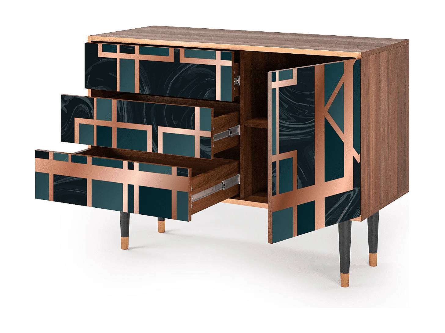 Buffet - 115х84х41 cm - S3 - Emerald Metro, Noyer