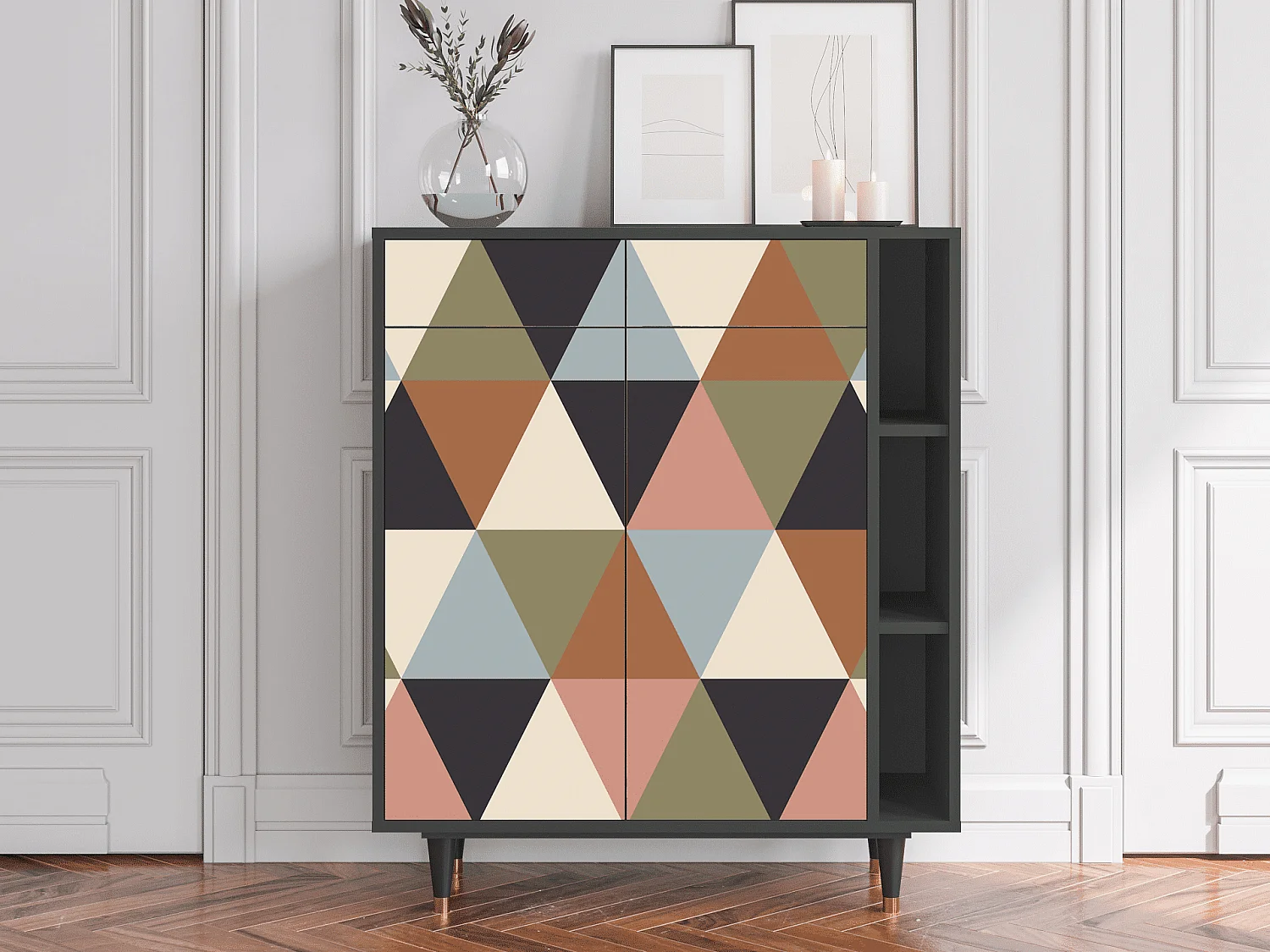 Aparador - 96х110х41 cm - BS6 - Royal Triangles, Antracita