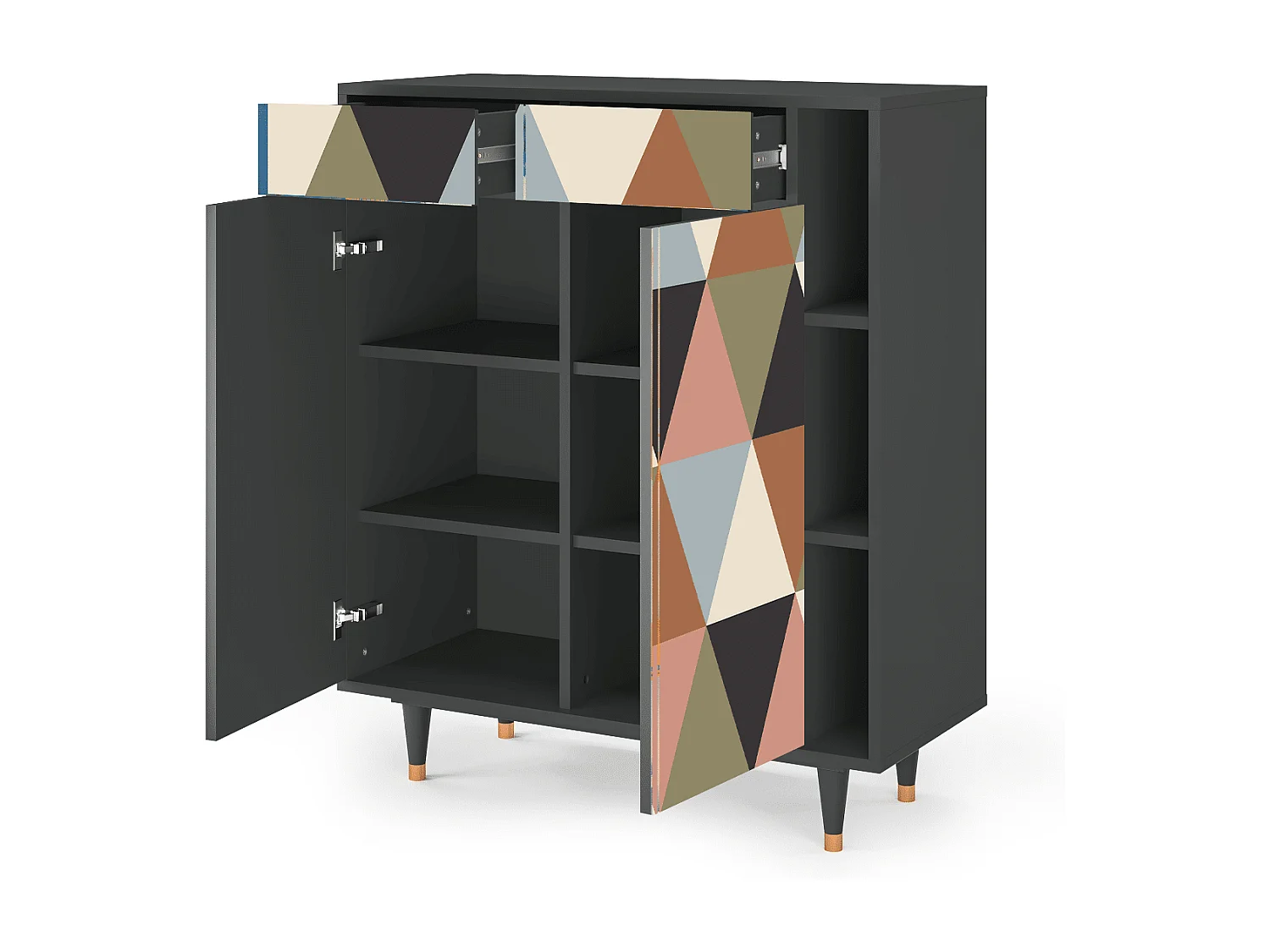 Credenza - 96х110х41 cm - BS6 - Royal Triangles, Antracite