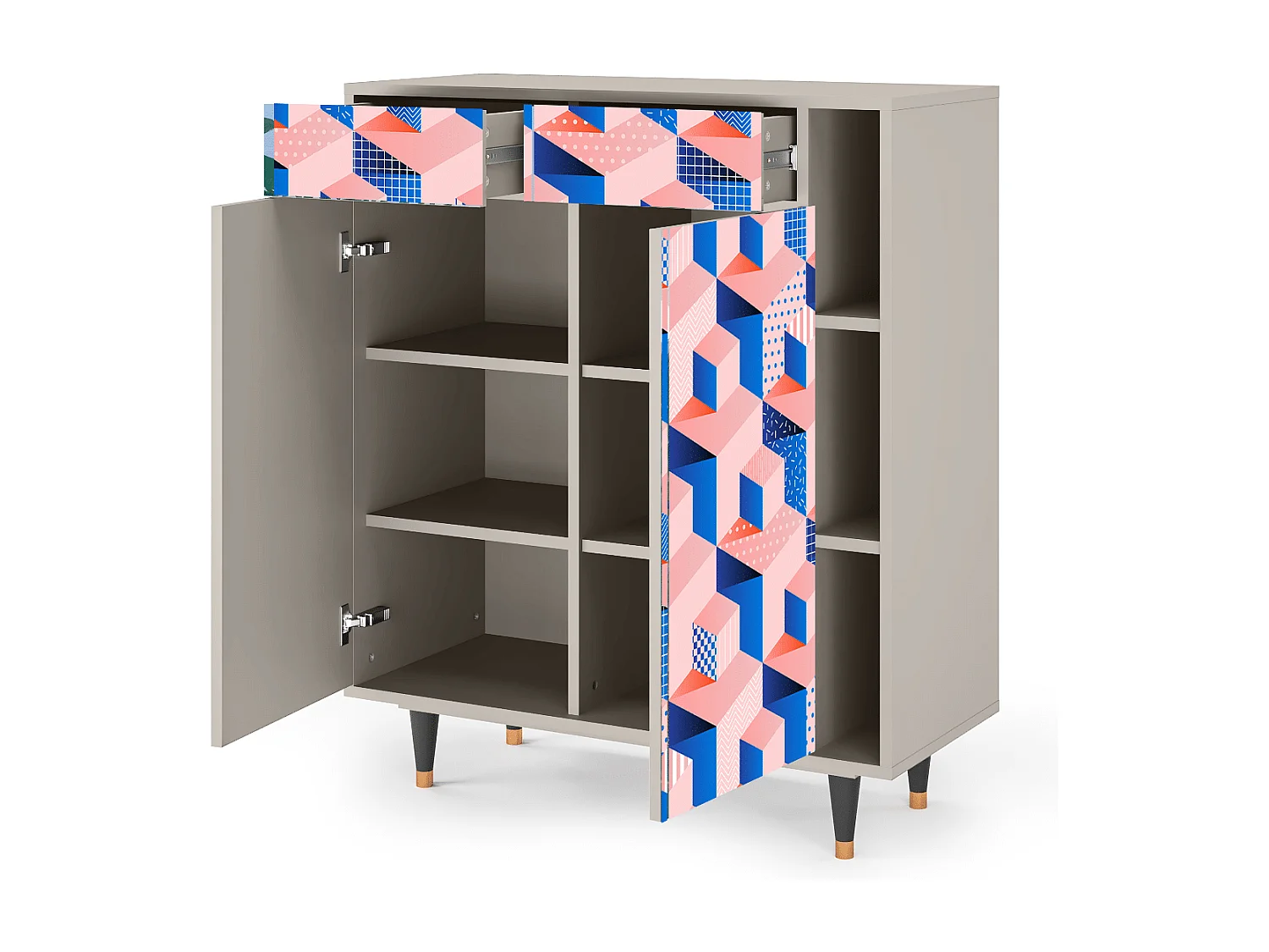 Credenza - 96х110х41 cm - BS6 - Pinky Squares, Sabbia