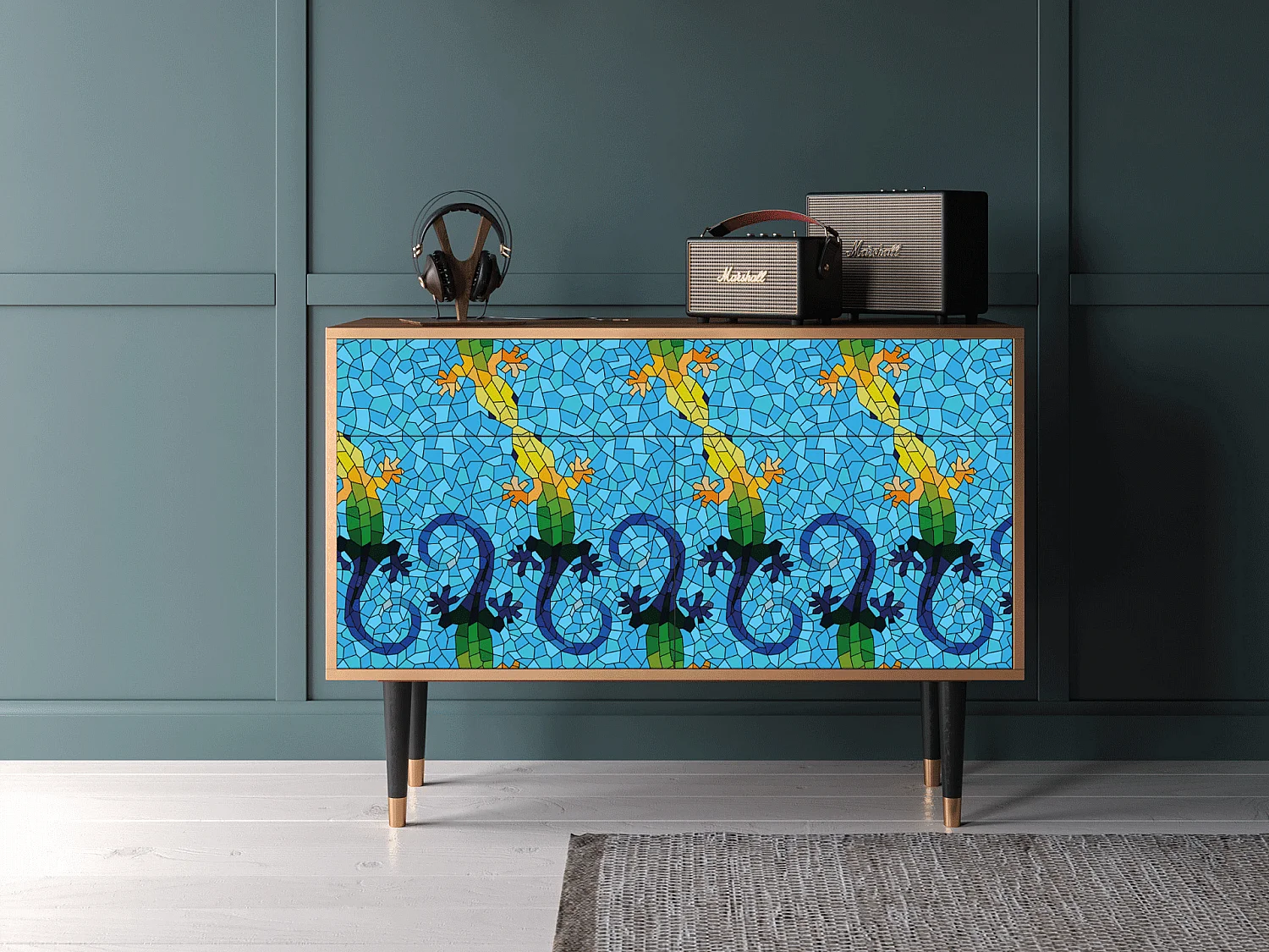 Buffet - 115x85x48 cm - BS4 - Gaudi's Lizard, Noyer