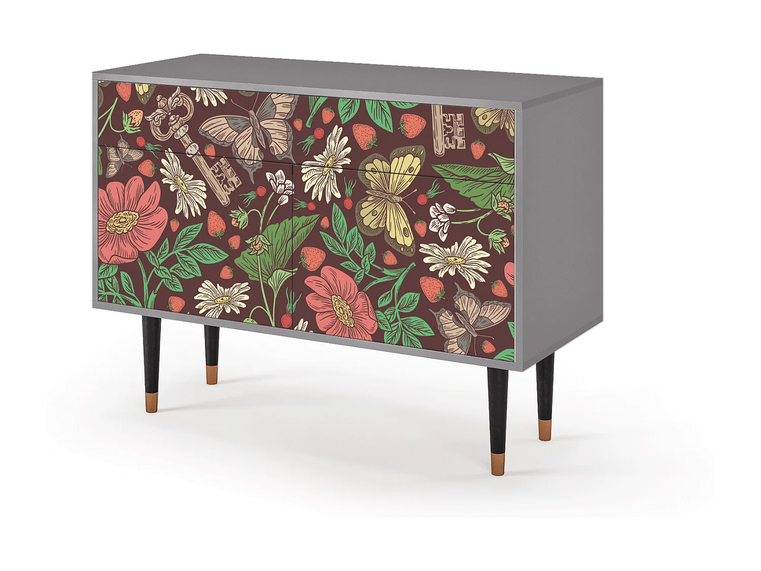 Credenza - 115x85x48 cm - BS4 - Alice in Wonderland, Grigio