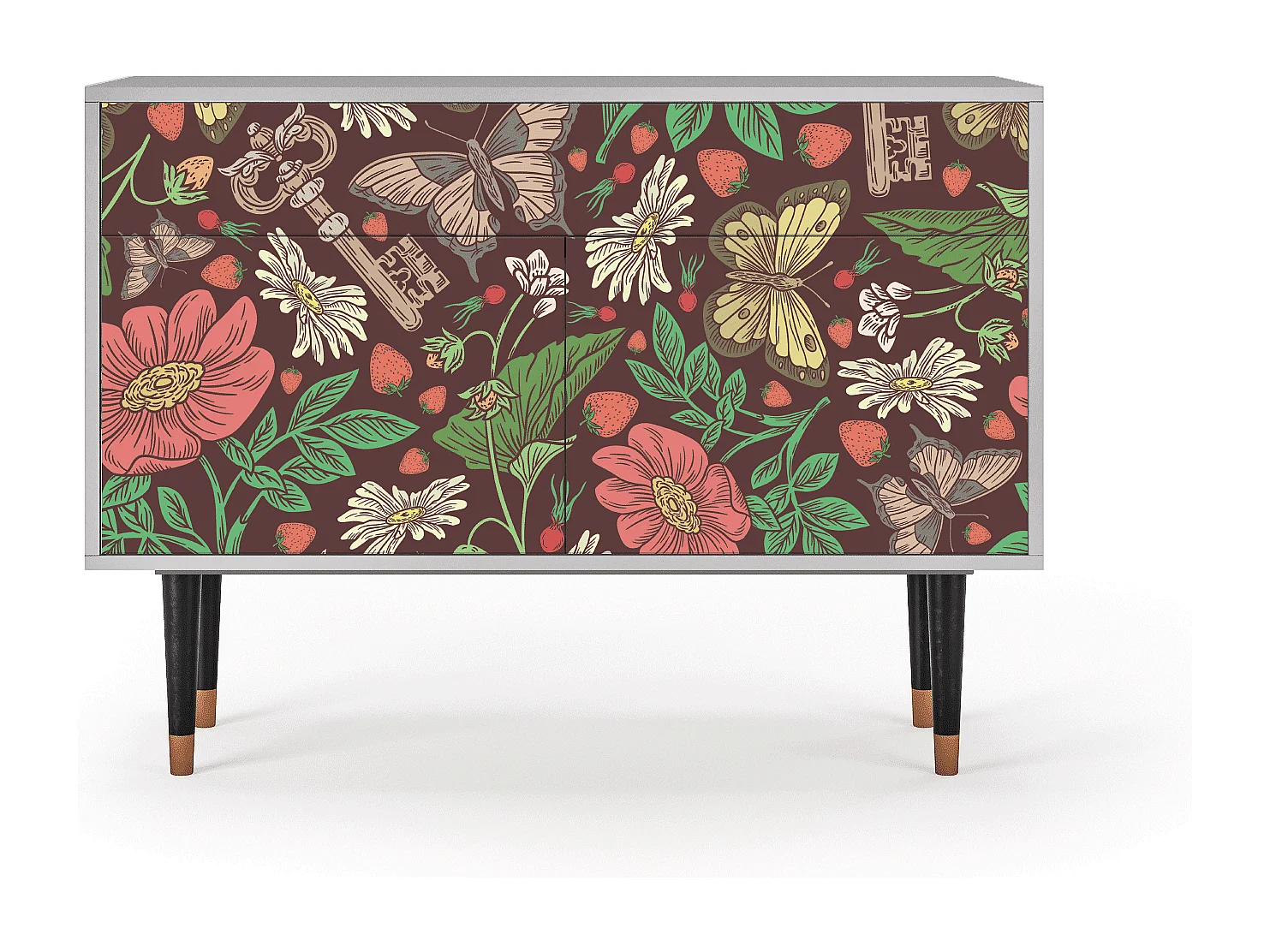 Aparador - 115x85x48 cm - BS4 - Alice in Wonderland, Cinza