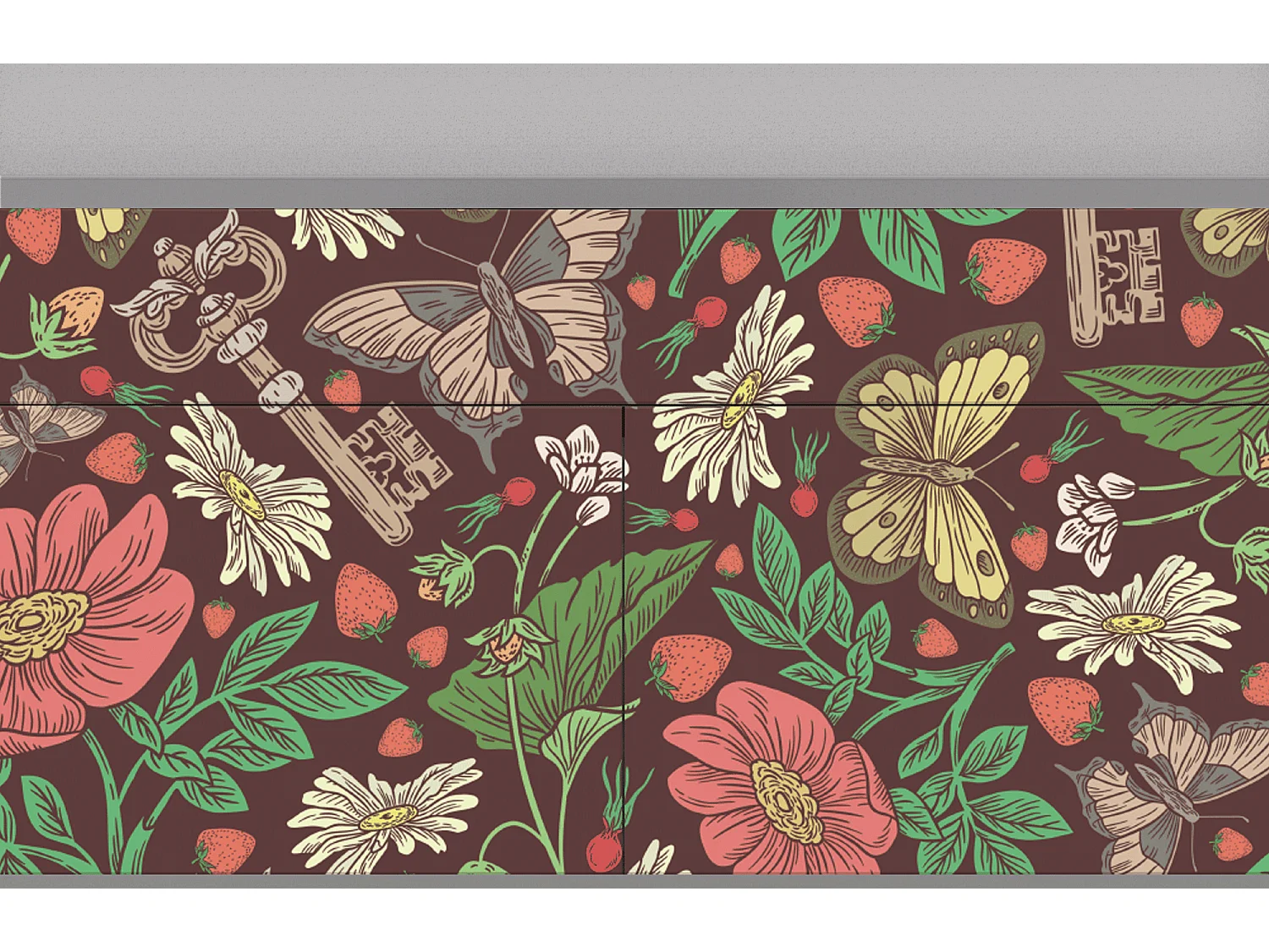 Aparador - 115x85x48 cm - BS4 - Alice in Wonderland, Cinza