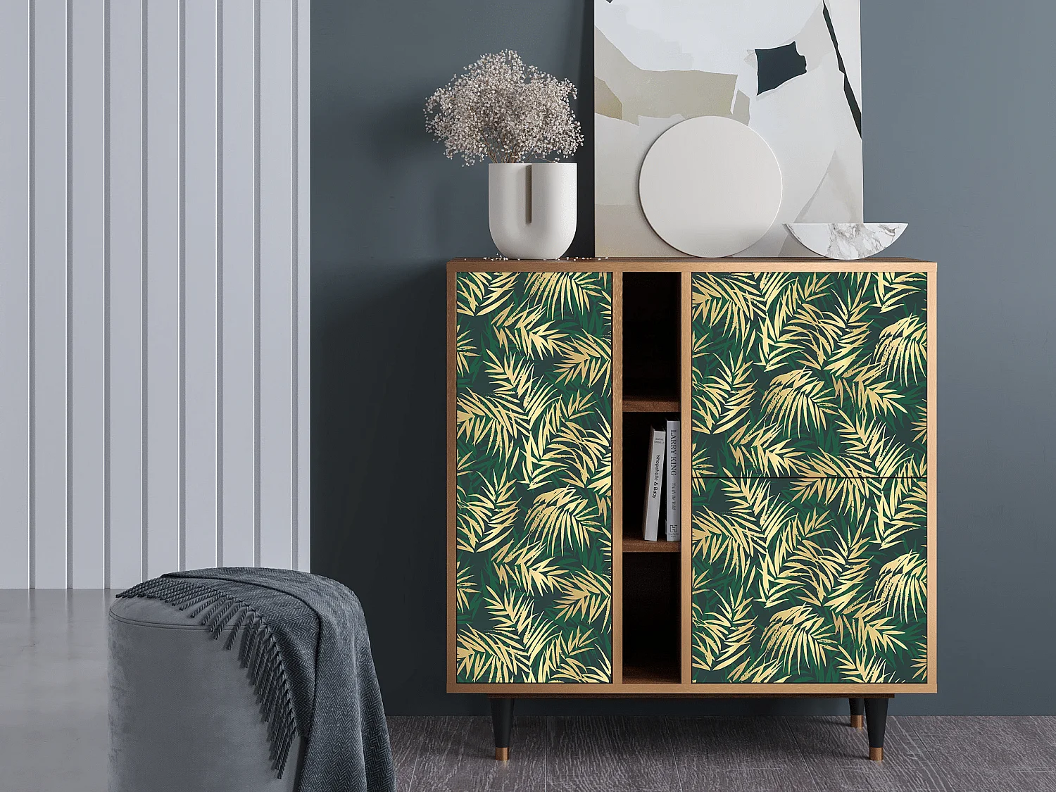 Buffet - 94х96х41 cm - BS5 - Sunny Palm Tree, Noyer