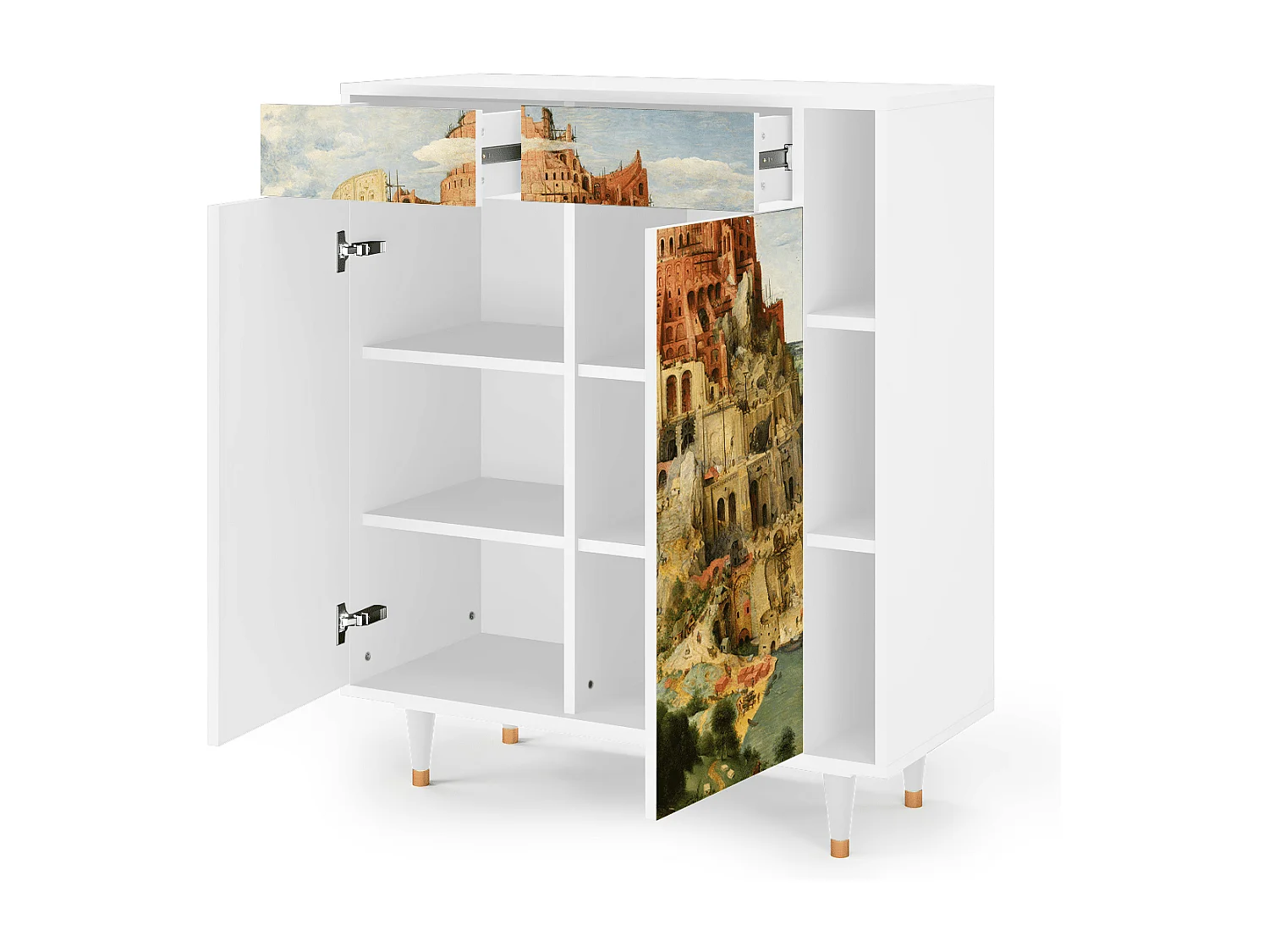 Kredens - 96х110х41 cm - BS6 - Elder The Tower, Biały