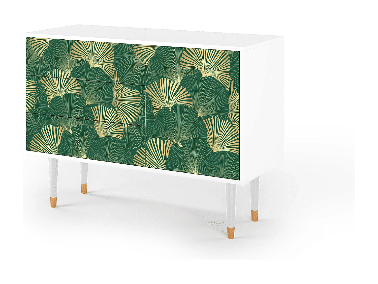 Kredens - 115х84х41 cm - S3 - Gold Ginkgo, Biały