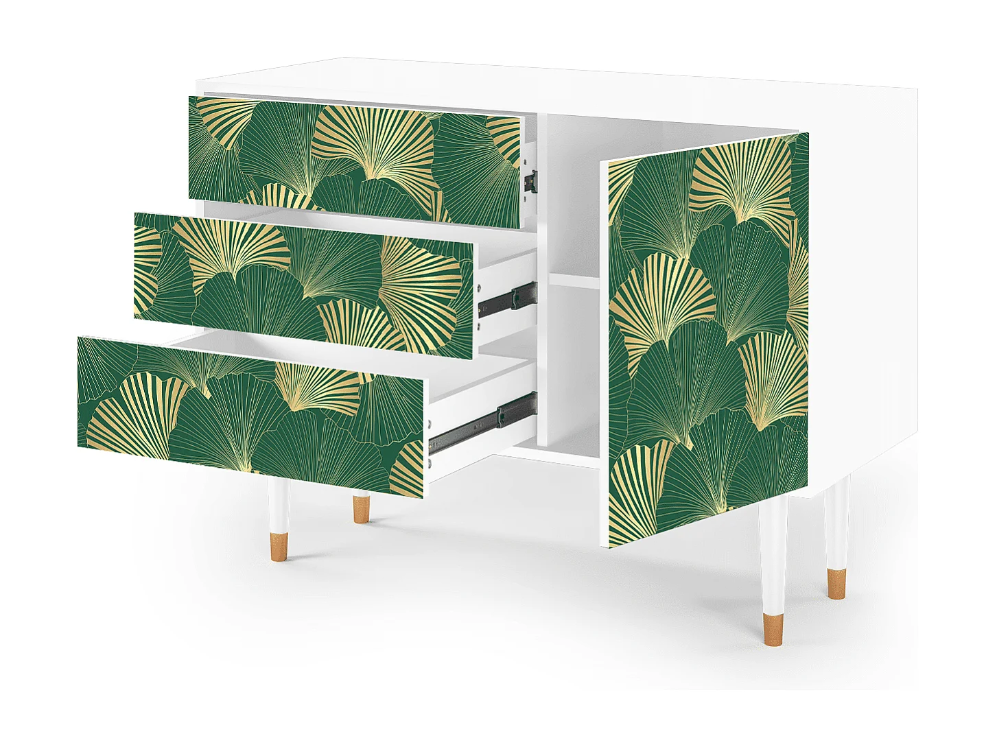 Credenza - 115х84х41 cm - S3 - Gold Ginkgo, Bianco