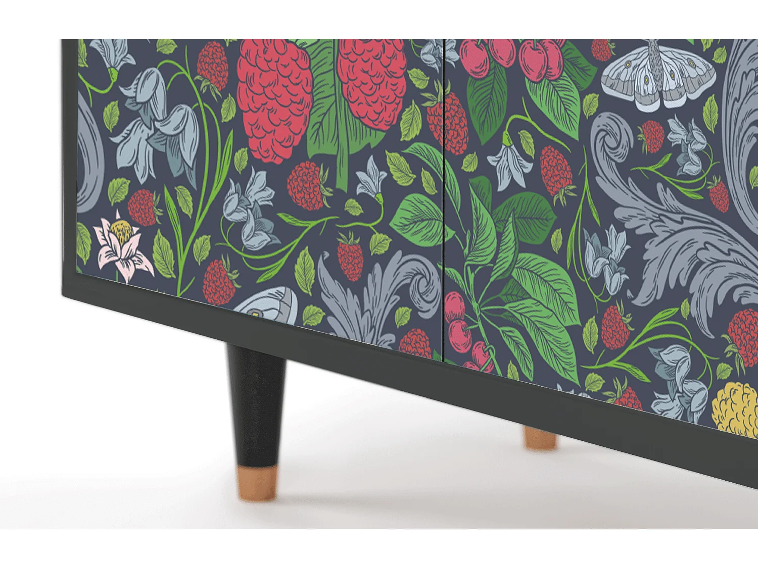 Kredens - 94x96x48 cm - BS3 - Summer Berries, Antracyt