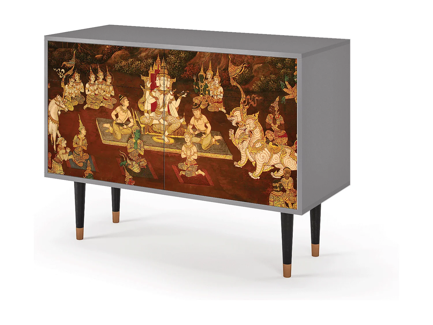 Credenza - 115x85x48 cm - BS4 - Malyavan, Grigio