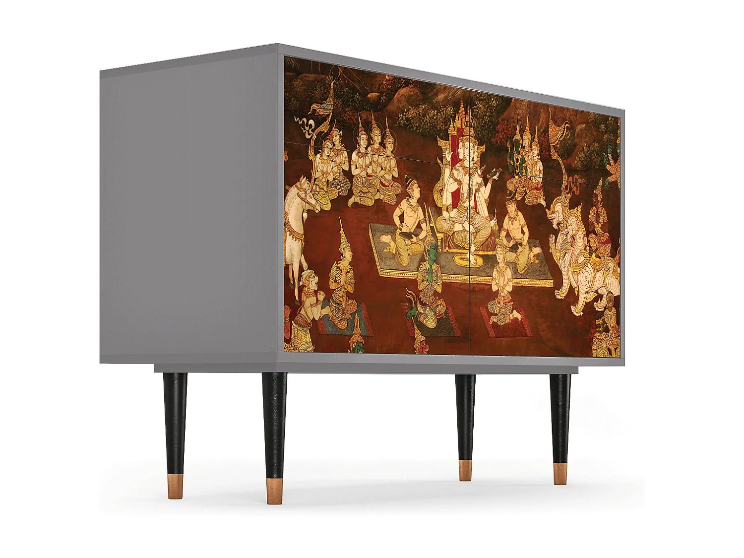 Credenza - 115x85x48 cm - BS4 - Malyavan, Grigio