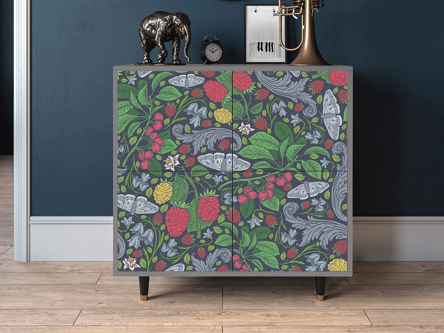 Aparador - 94x96x48 cm - BS3 - Summer Berries, Cinza