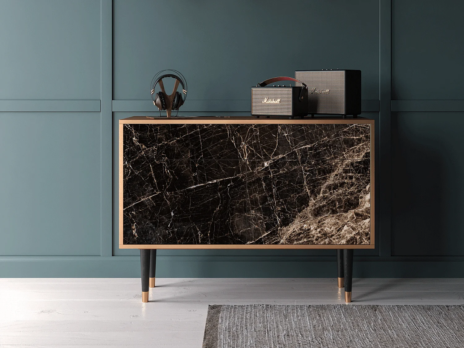 Credenza - 115x85x48 cm - BS4 - Night Abyss, Noce