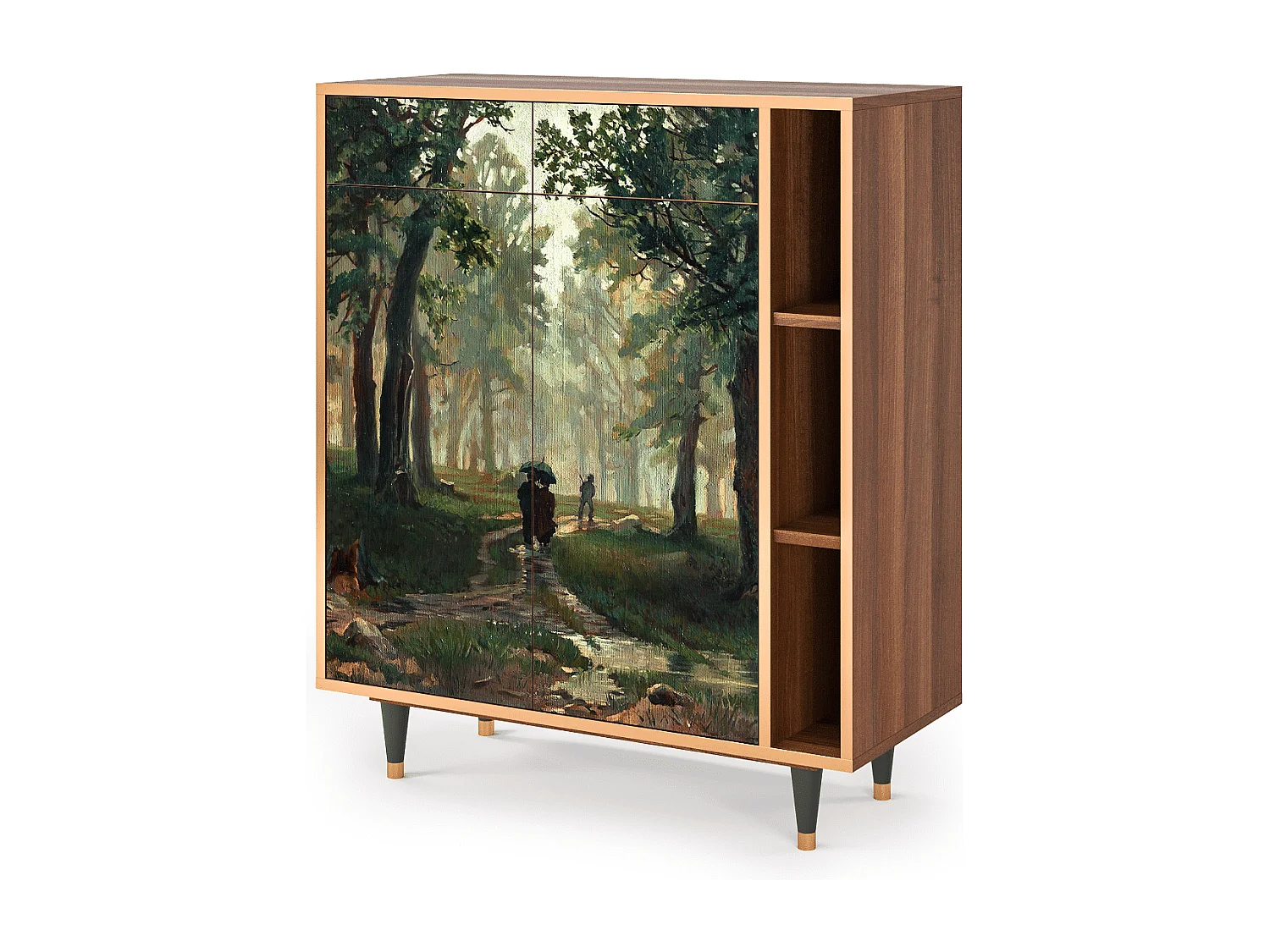Kredens - 96х110х41 cm - BS6 -  Rain in the Oak Forest, Orzech