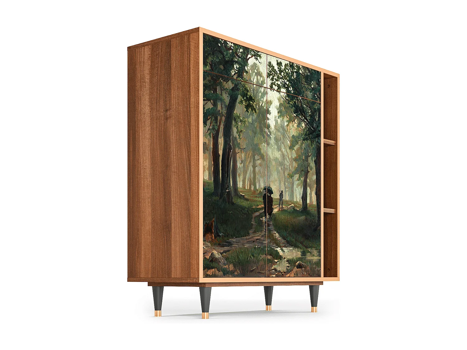 Kredens - 96х110х41 cm - BS6 -  Rain in the Oak Forest, Orzech