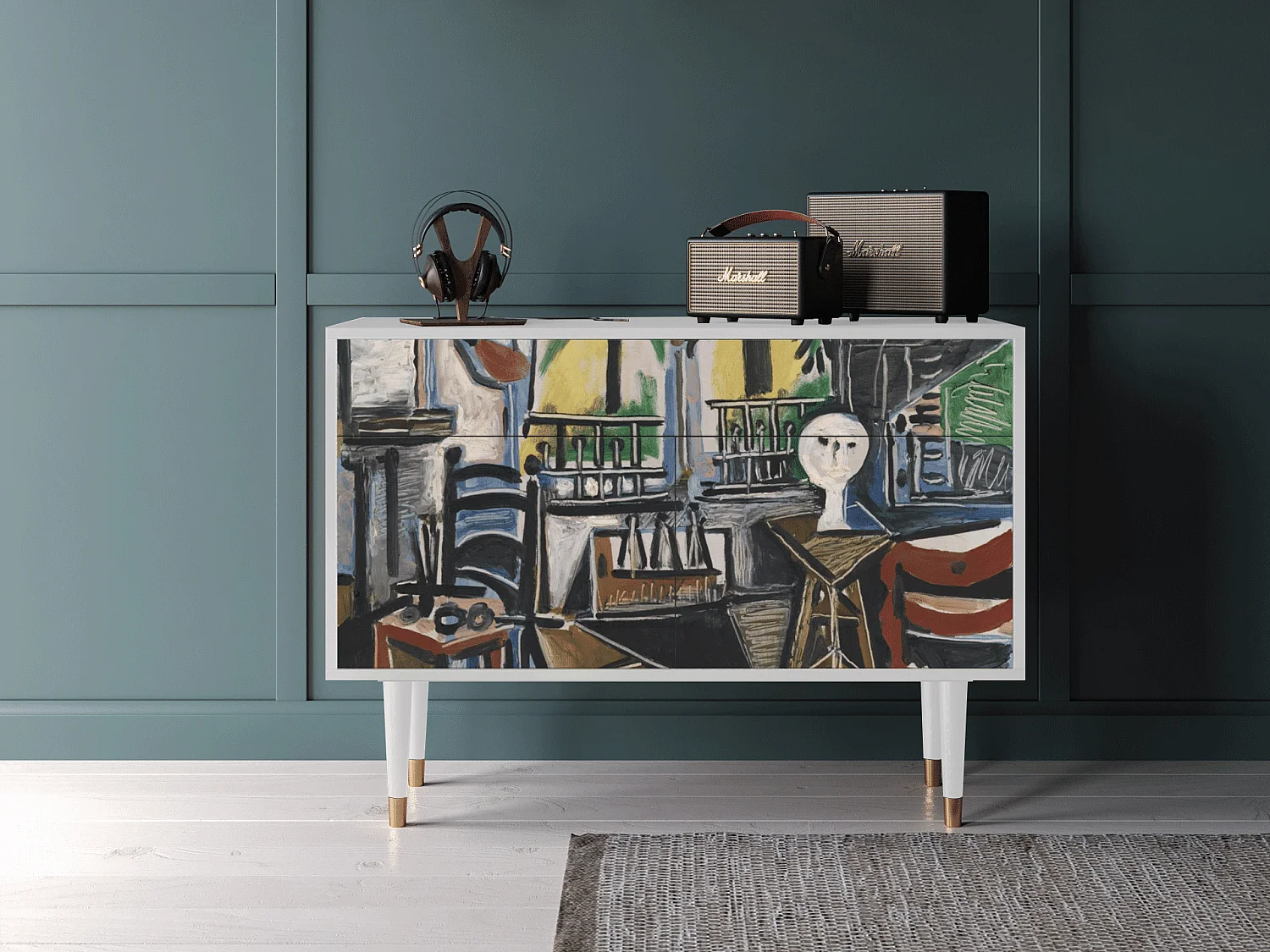 Kredens - 115x85x48 cm - BS4 - The Studio , Biały