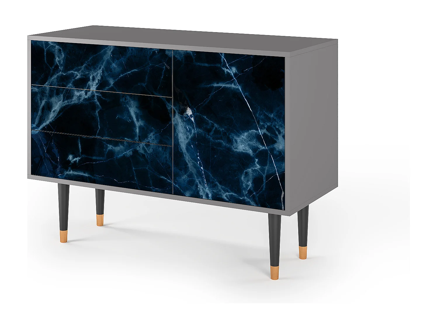 Kredens - 115х84х41 cm - S3 - Deep Ocean, Szary