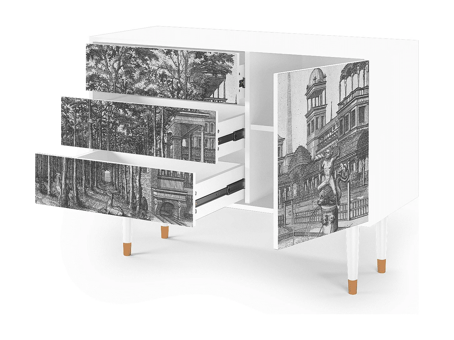 Dressoir - 115х84х41 cm - S3 - View of the Piazza, Wit