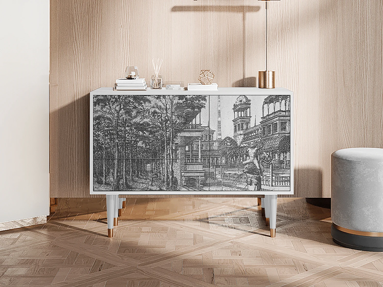 Credenza - 115х84х41 cm - S3 - View of the Piazza, Bianco