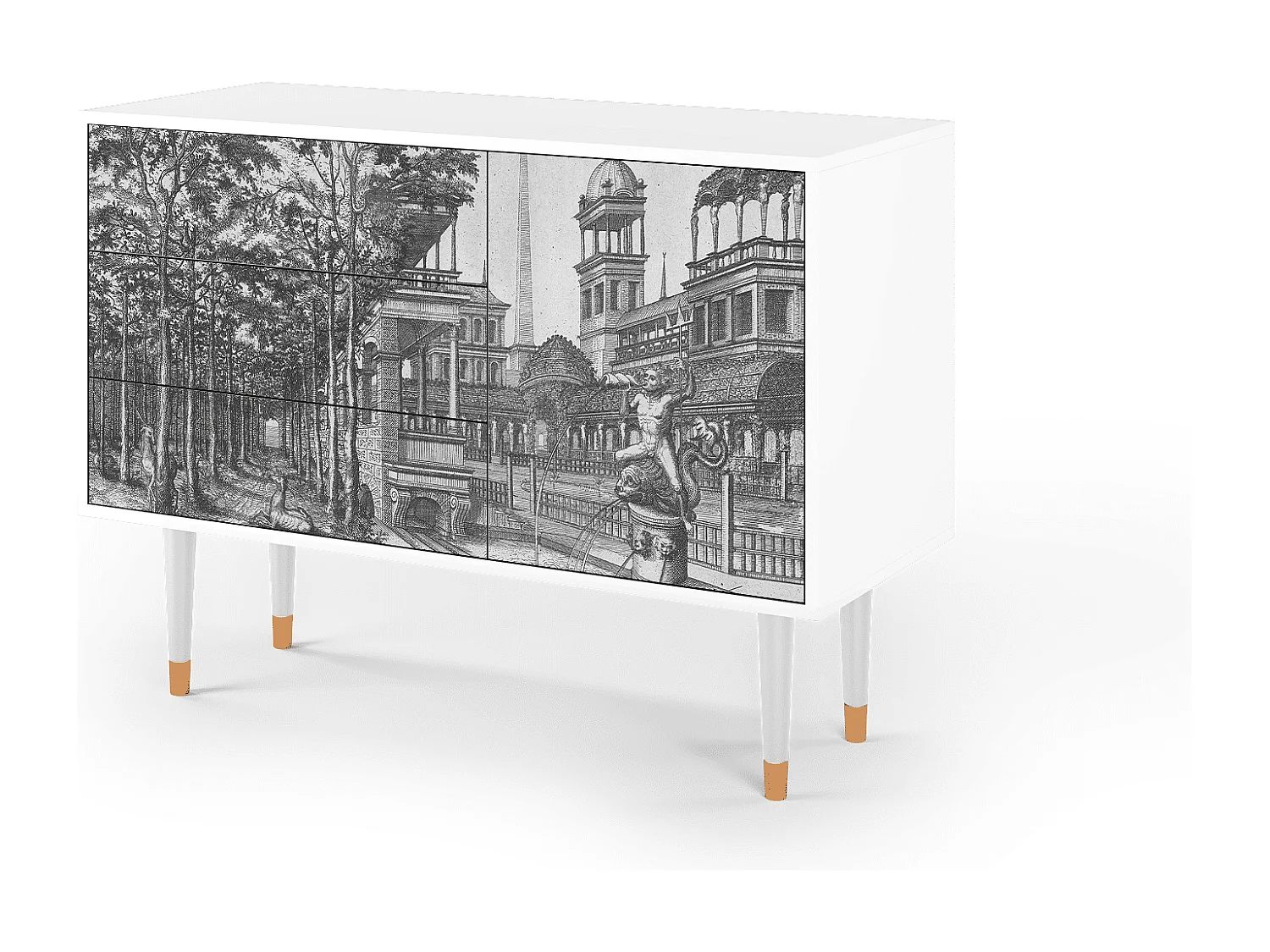 Credenza - 115х84х41 cm - S3 - View of the Piazza, Bianco