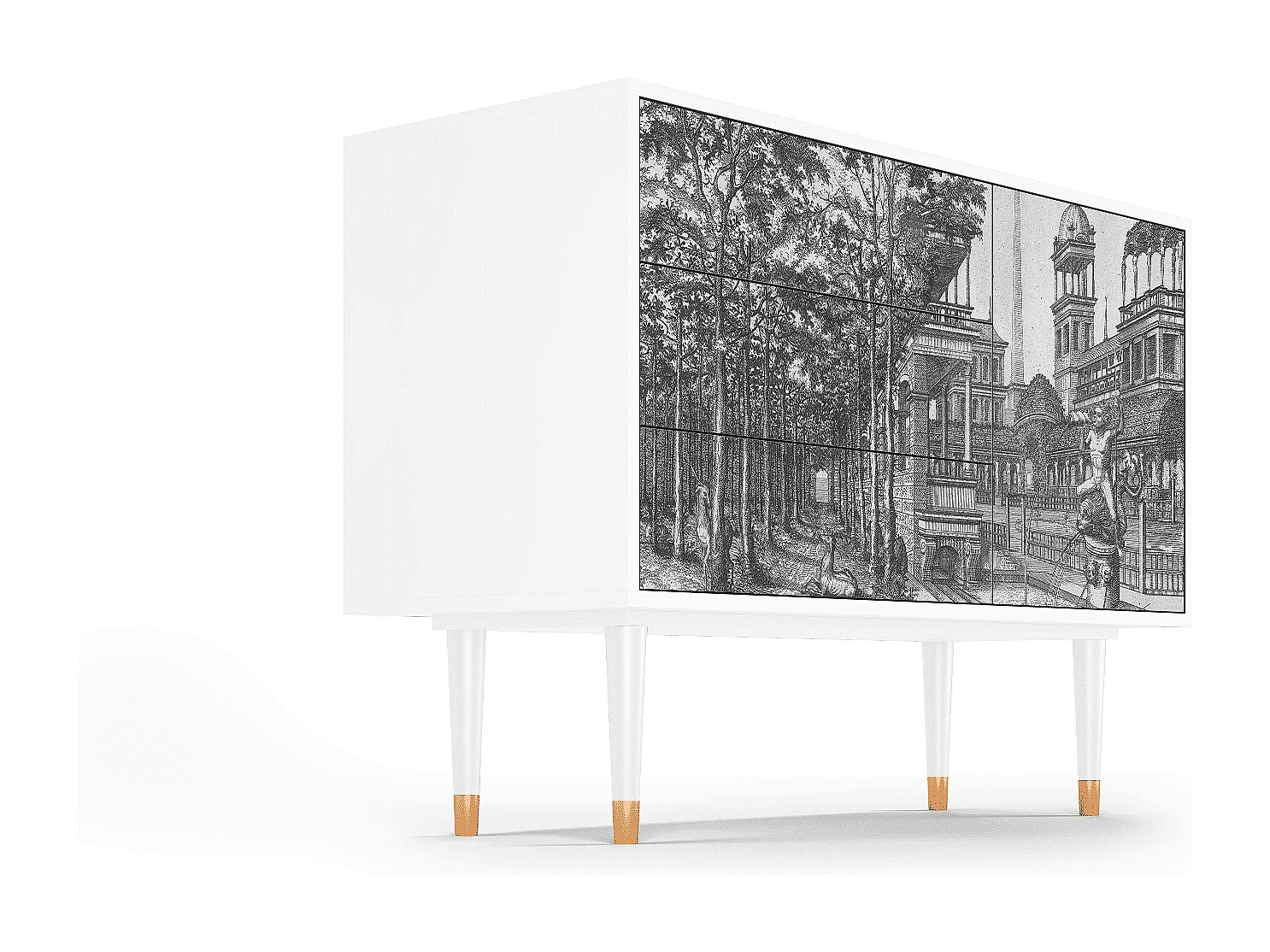 Credenza - 115х84х41 cm - S3 - View of the Piazza, Bianco