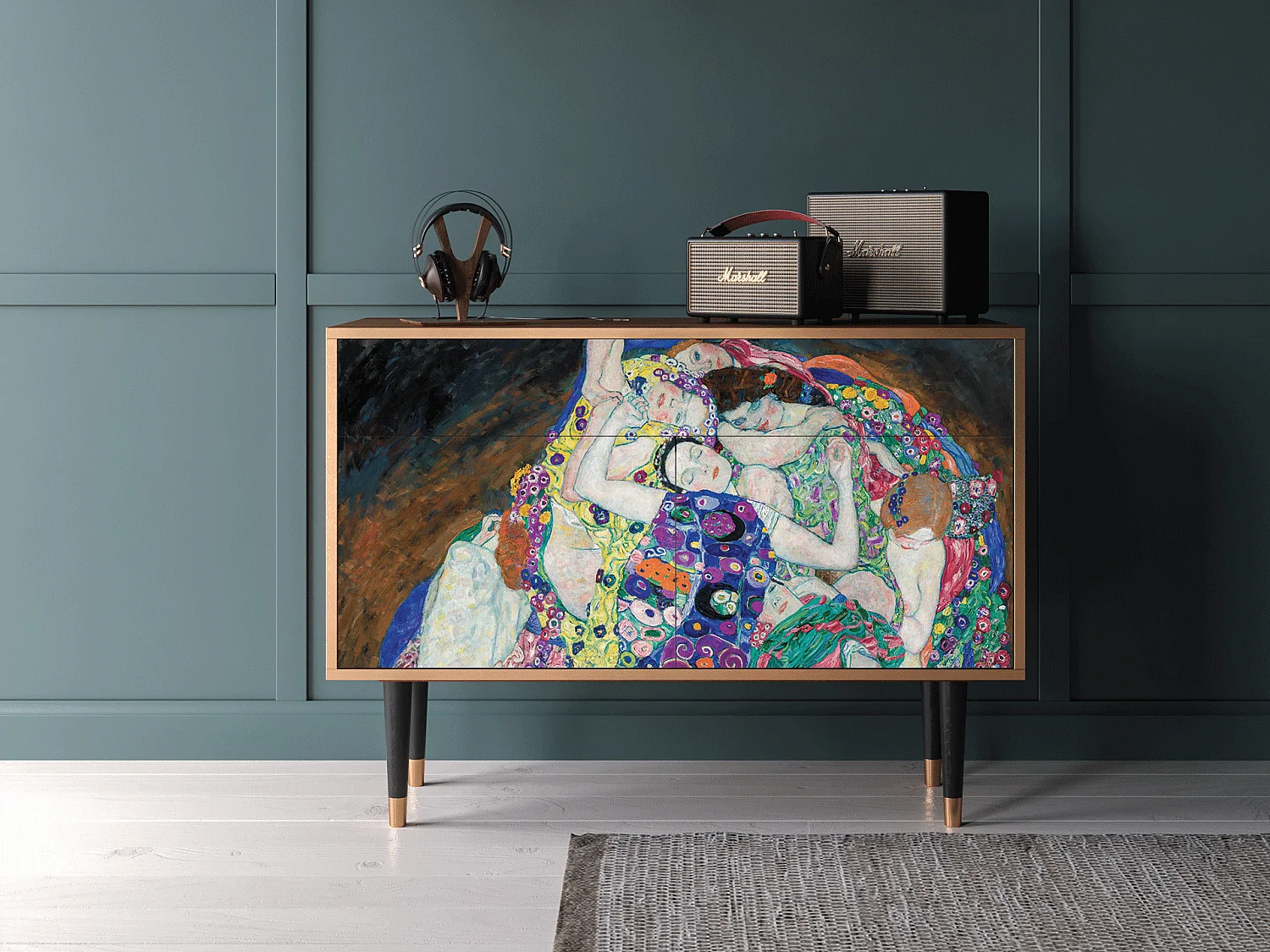 Kredens - 115x85x48 cm - BS4 - The Maiden by Klimt, Orzech