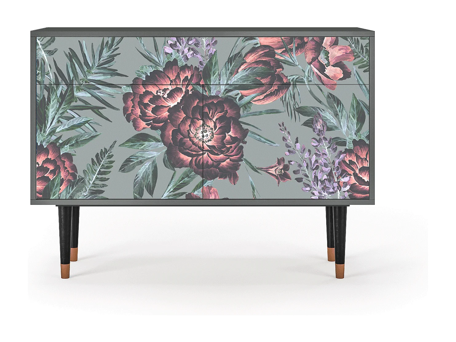Credenza - 115x85x48 cm - BS4 - Light Peonies, Antracite