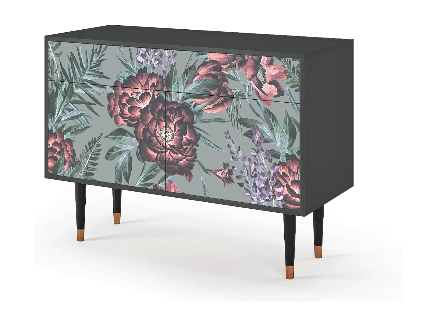 Credenza - 115x85x48 cm - BS4 - Light Peonies, Antracite
