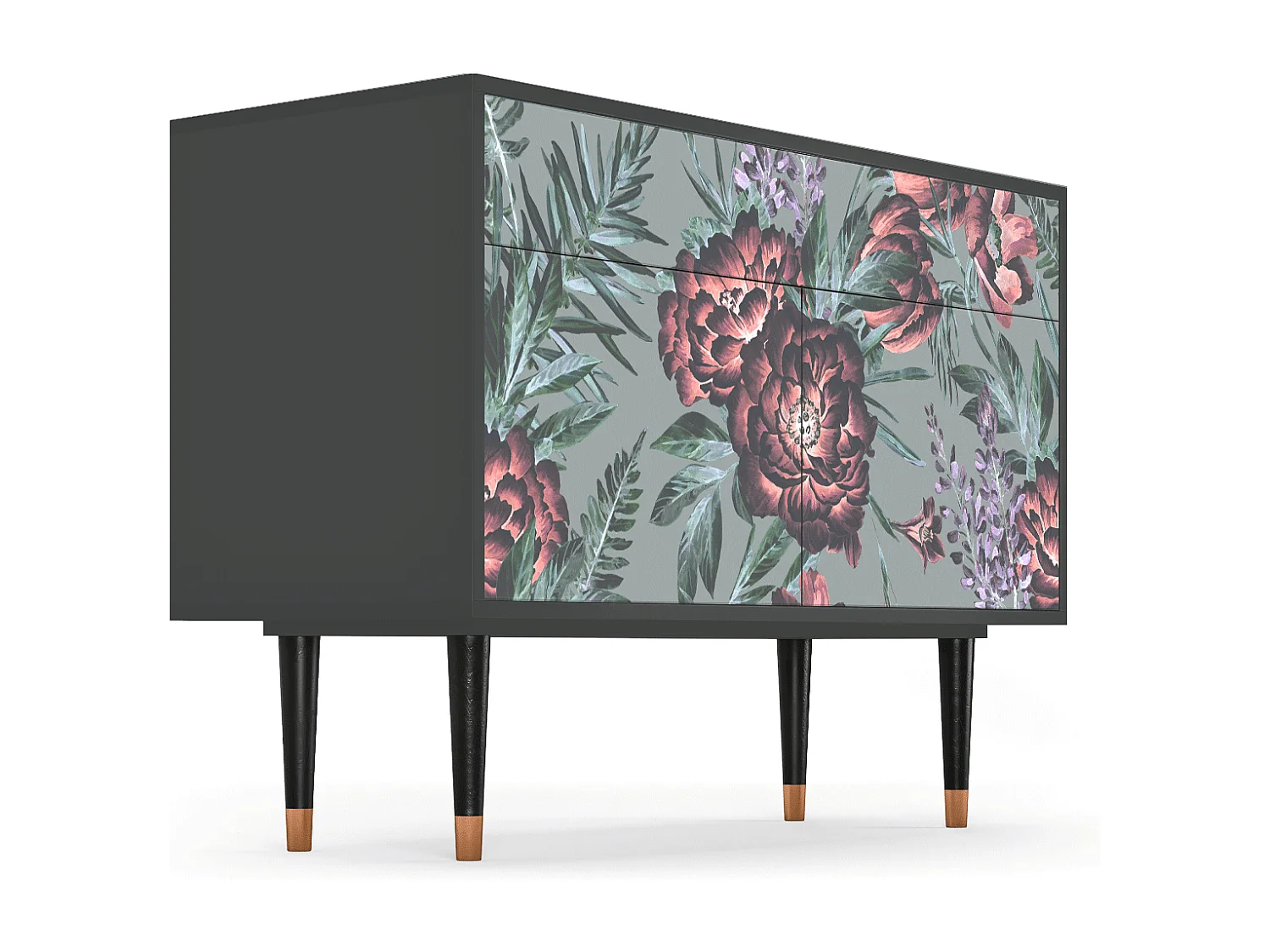 Credenza - 115x85x48 cm - BS4 - Light Peonies, Antracite