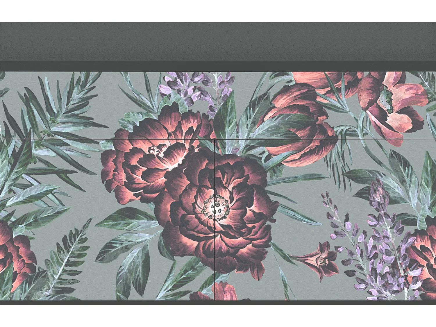 Buffet - 115x85x48 cm - BS4 - Light Peonies, Anthracite