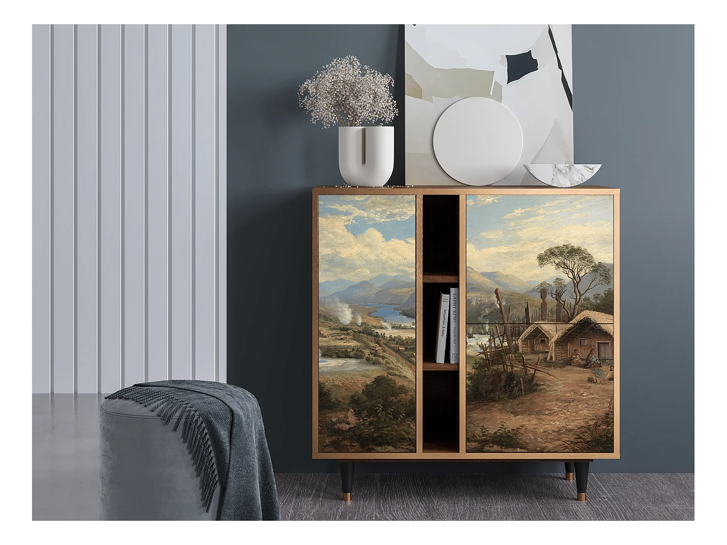 Sideboard - 94х96х41 cm - BS5 - View Across the Plains , Walnuss