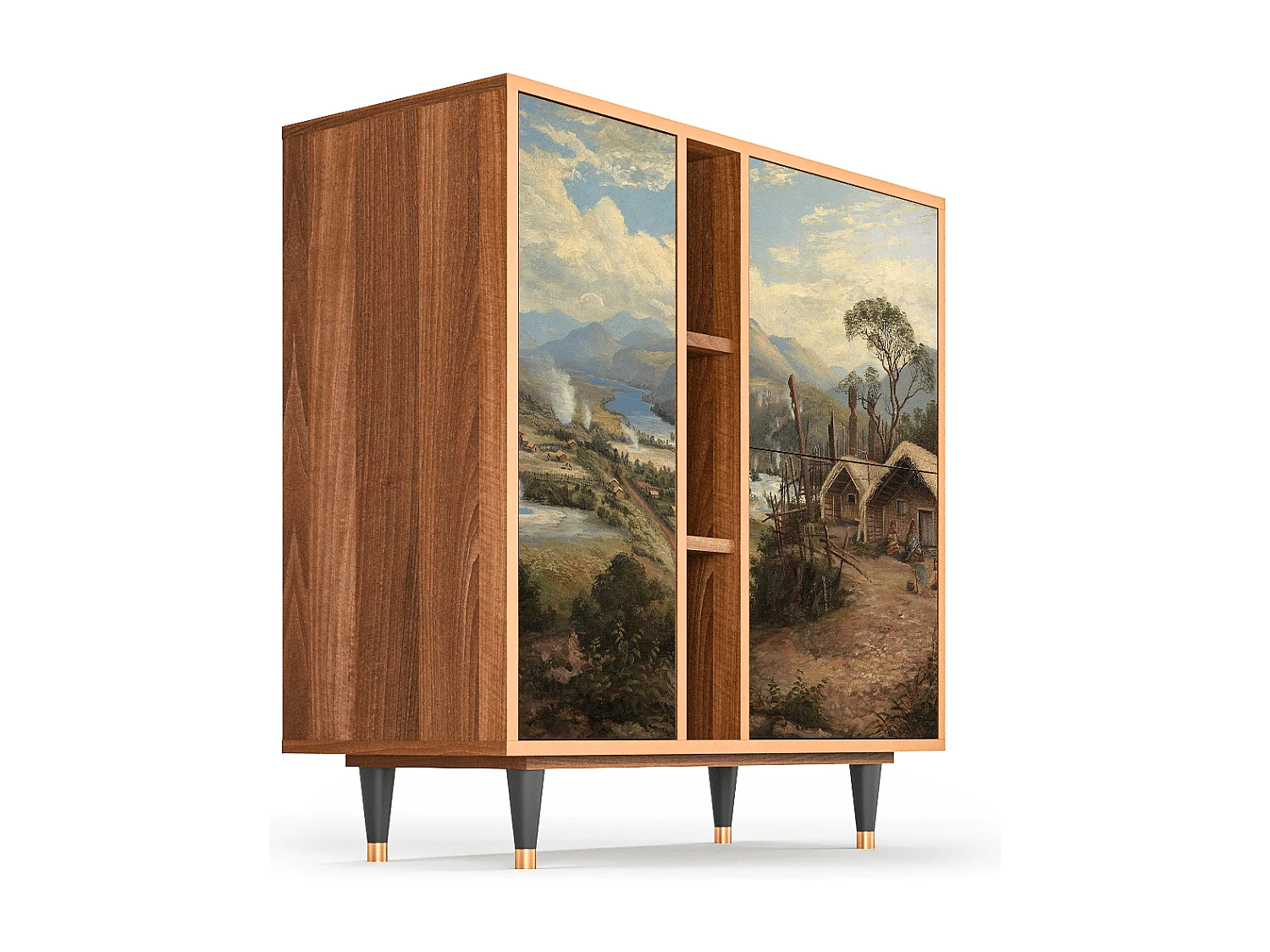 Credenza - 94х96х41 cm - BS5 - View Across the Plains , Noce