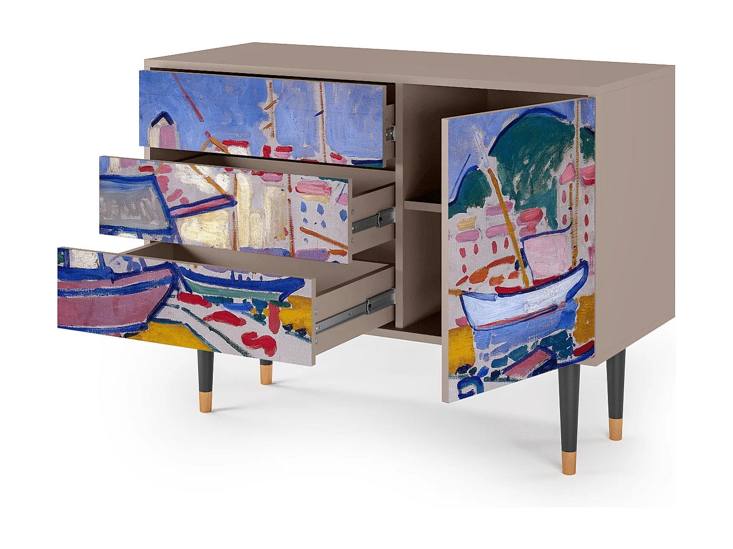Buffet - 115х84х41 cm - S3 - The Port of Collioure , Latte