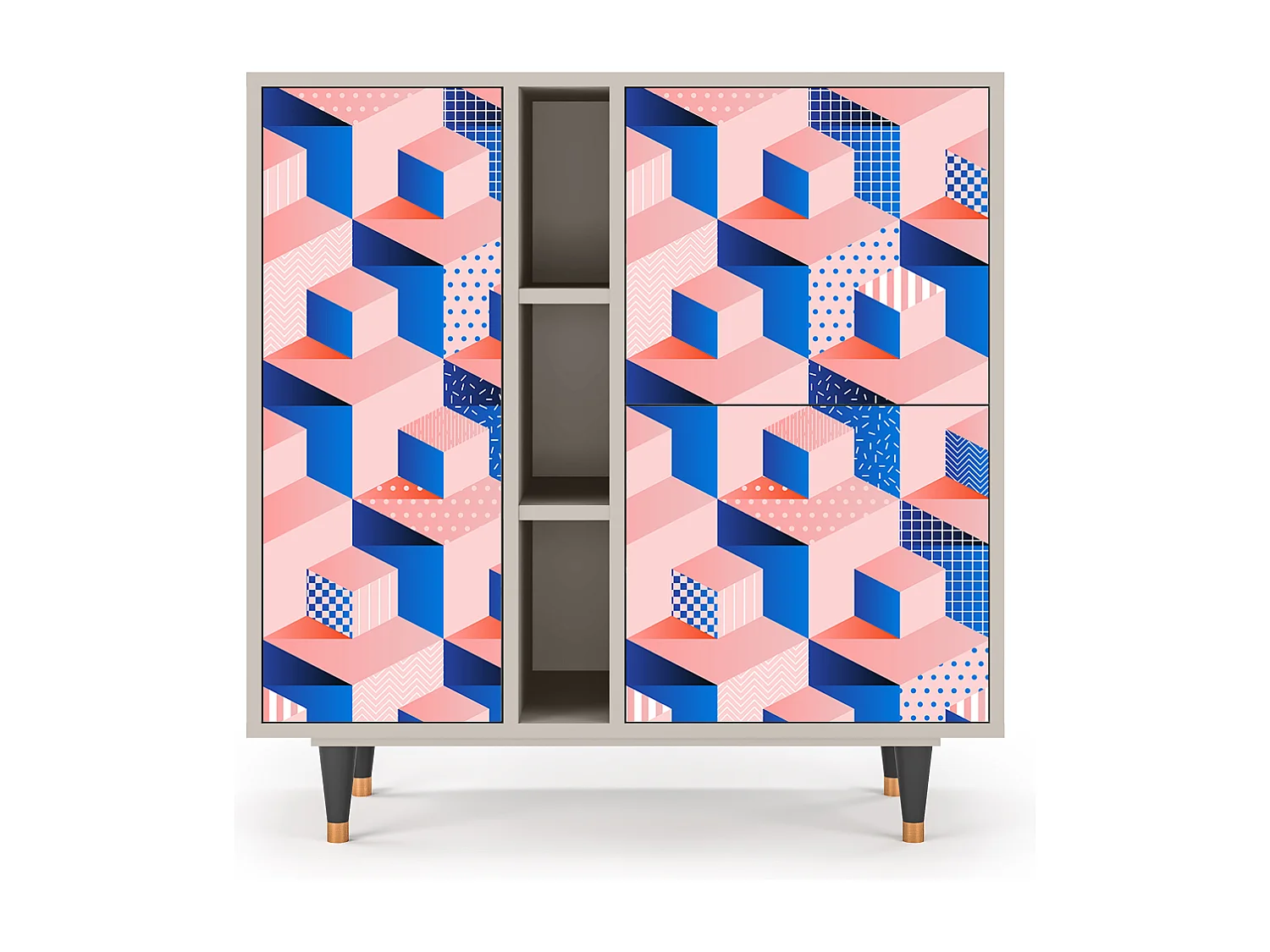 Credenza - 94х96х41 cm - BS5 - Pinky Squares, Sabbia