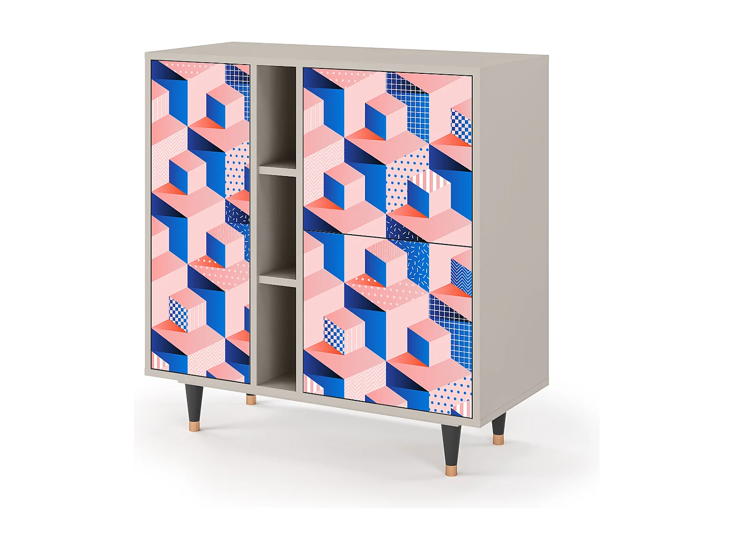 Credenza - 94х96х41 cm - BS5 - Pinky Squares, Sabbia