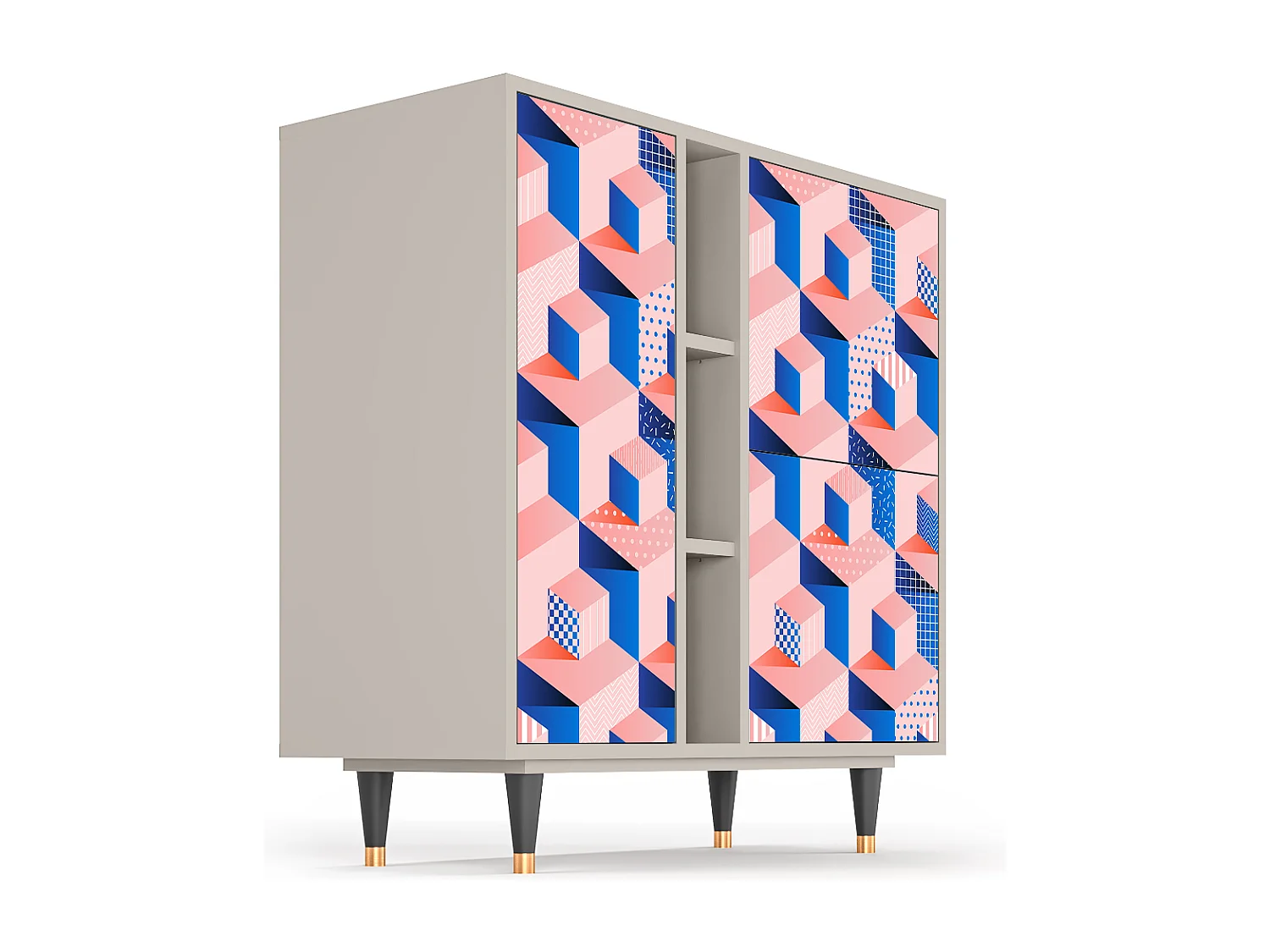 Credenza - 94х96х41 cm - BS5 - Pinky Squares, Sabbia