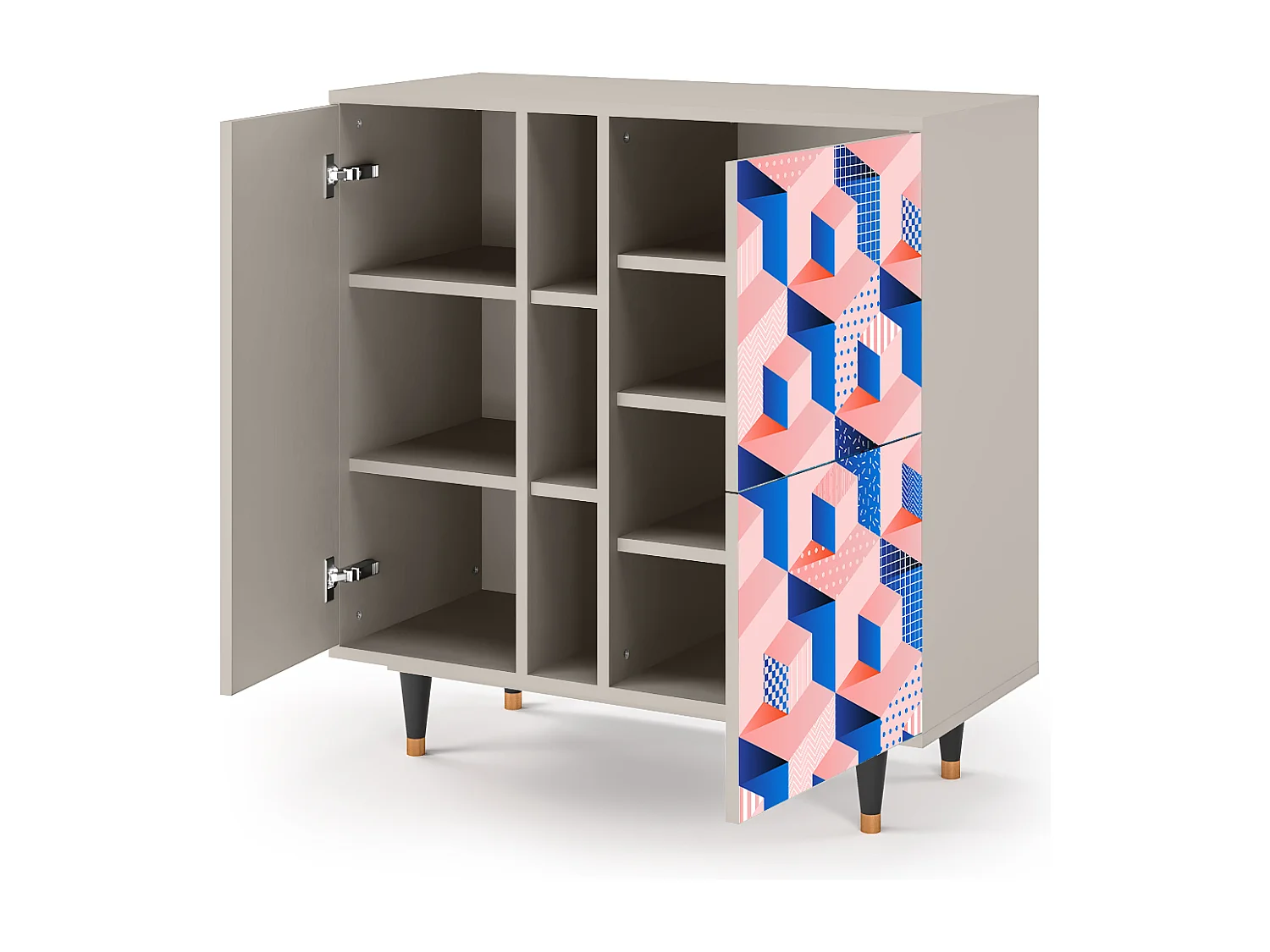 Credenza - 94х96х41 cm - BS5 - Pinky Squares, Sabbia