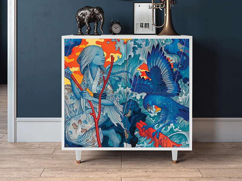 Aparador - 94x96x48 cm - BS3 - The Girl - James Jean, Branco